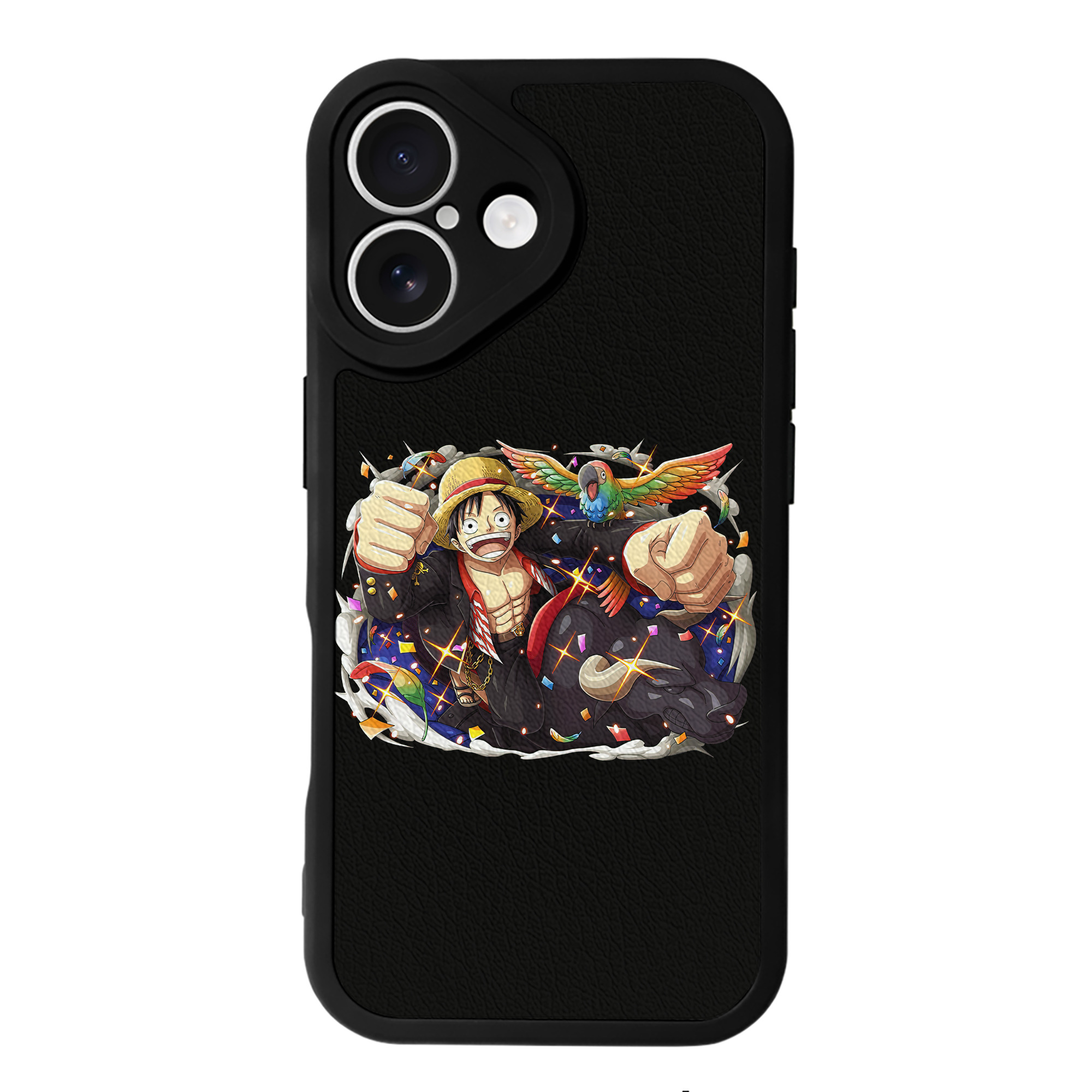 （画像用） ワンピース モンキー・D・ルフィ ONE PIECE Monkey D. Luffy 【iPhone 16シリーズ対応】シリコンスマホケース（レザー調） 材質：シリコン